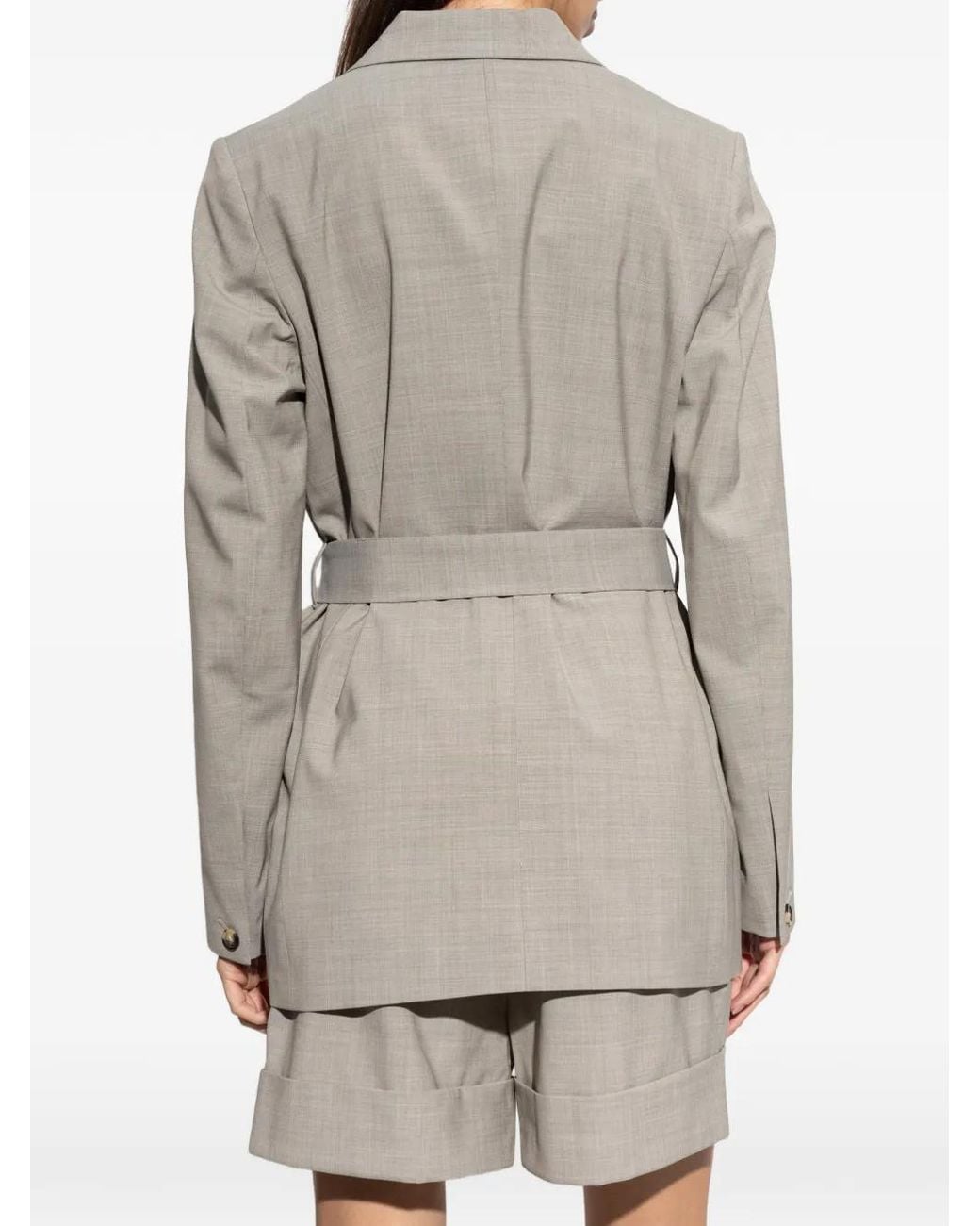 Rag & Bone Gray Double-Breasted Belted Jacket
