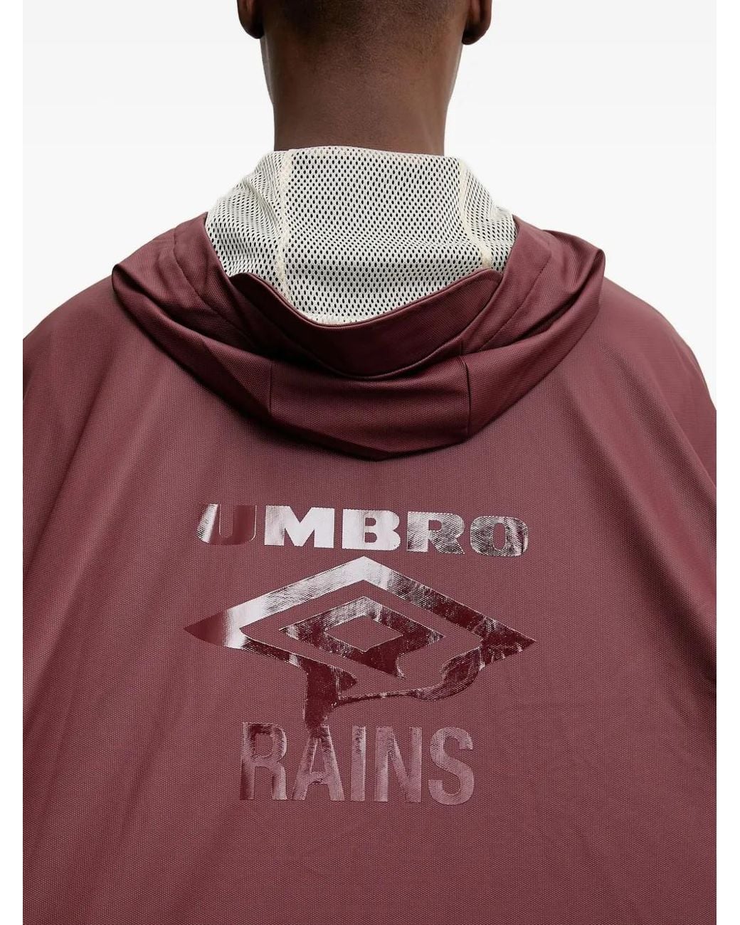 Rains Red X Umbro Hooded Zip-Up Coat