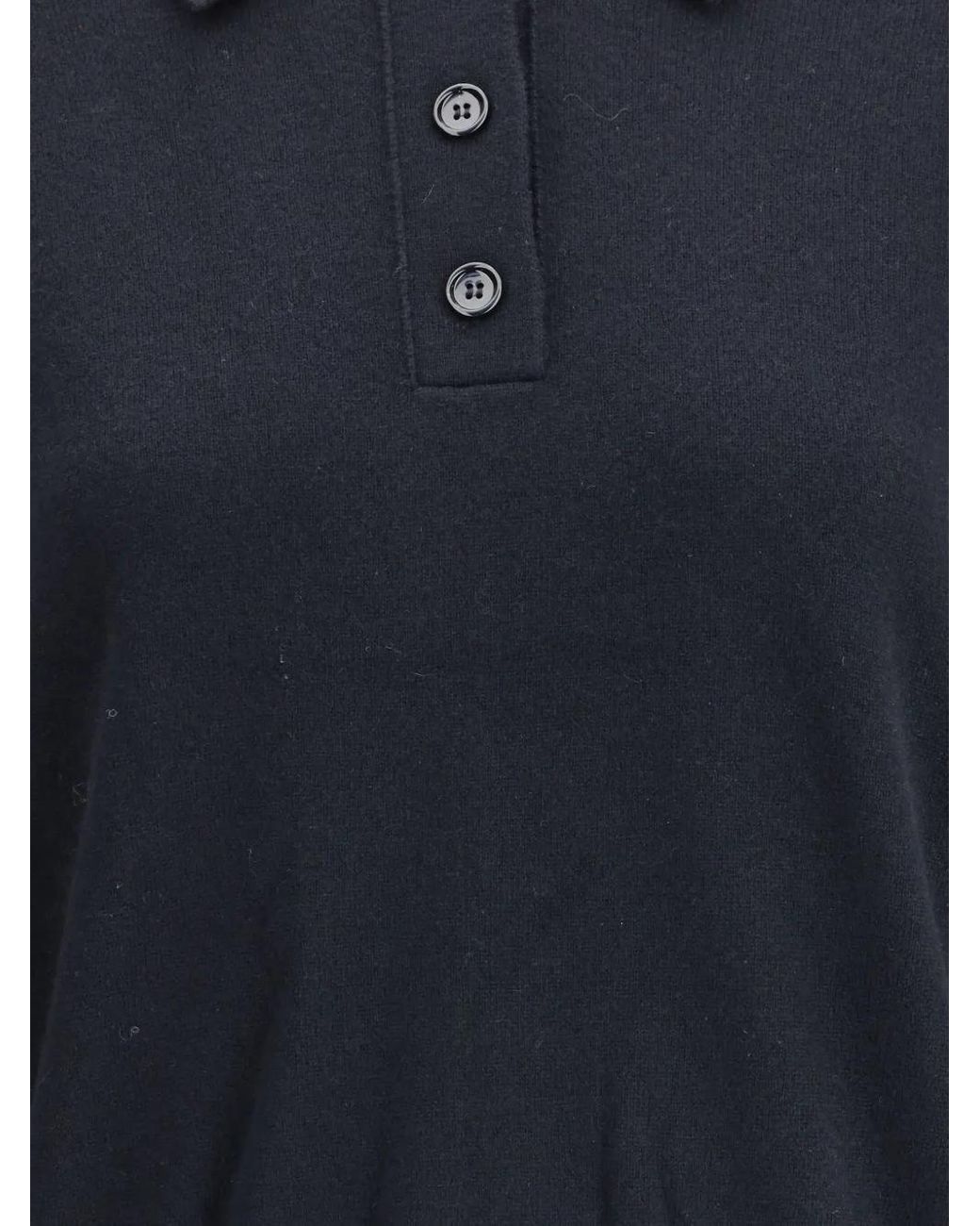Allude Blue Button-Fastening Polo Top
