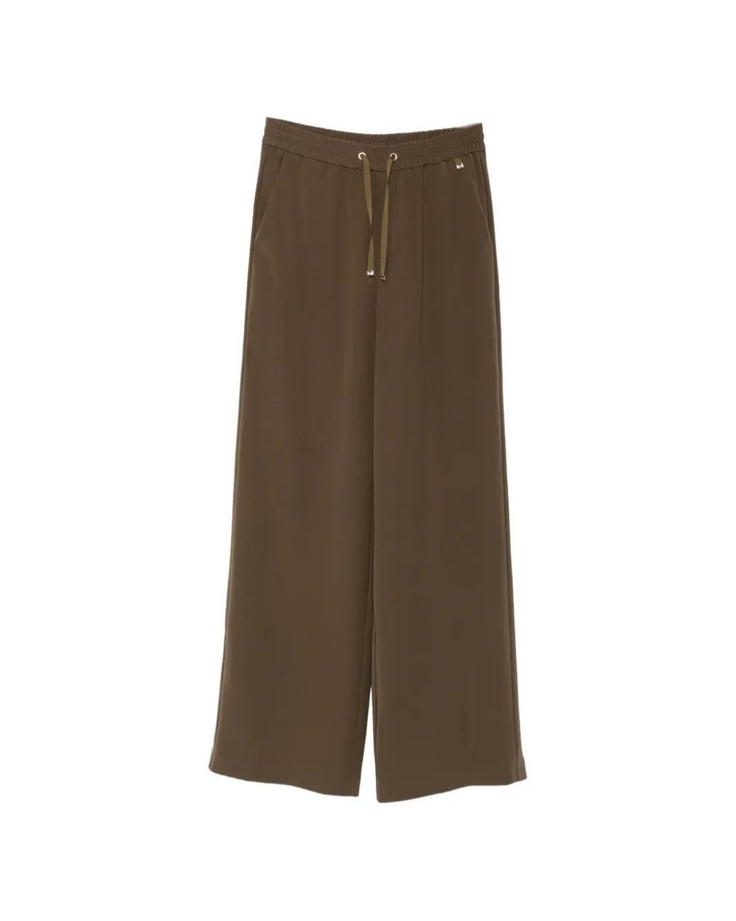 Herno Natural Drawstring Wide-Leg Trousers
