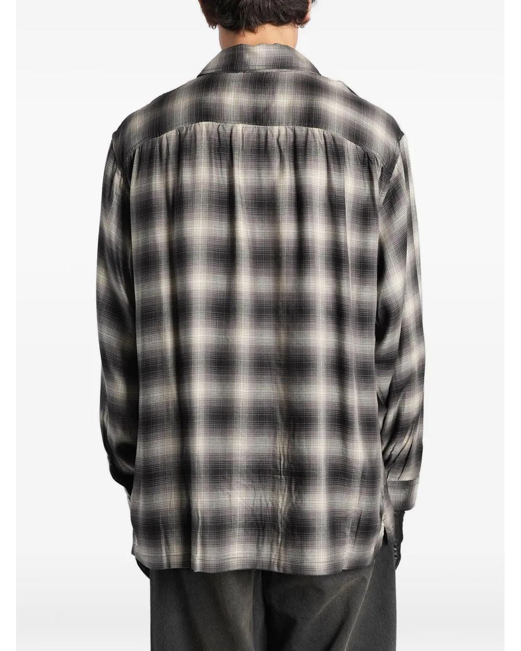 Our Legacy Gray Every Shirt Taos Check Saloon Tencel for men