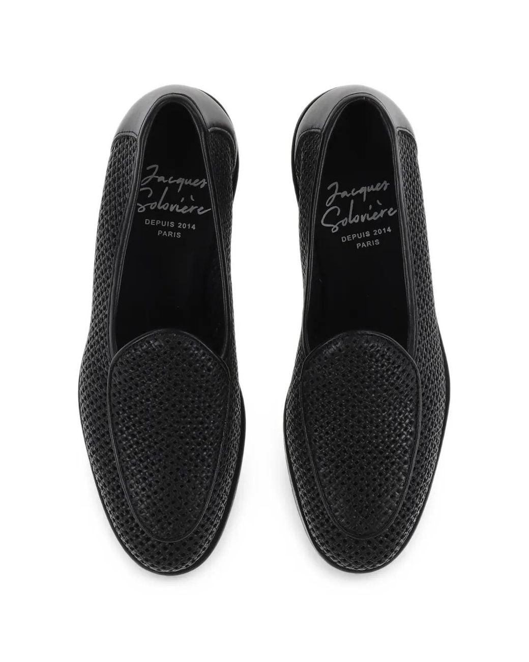 Jacques Soloviere Black Jacques New Perforated Loafers for men