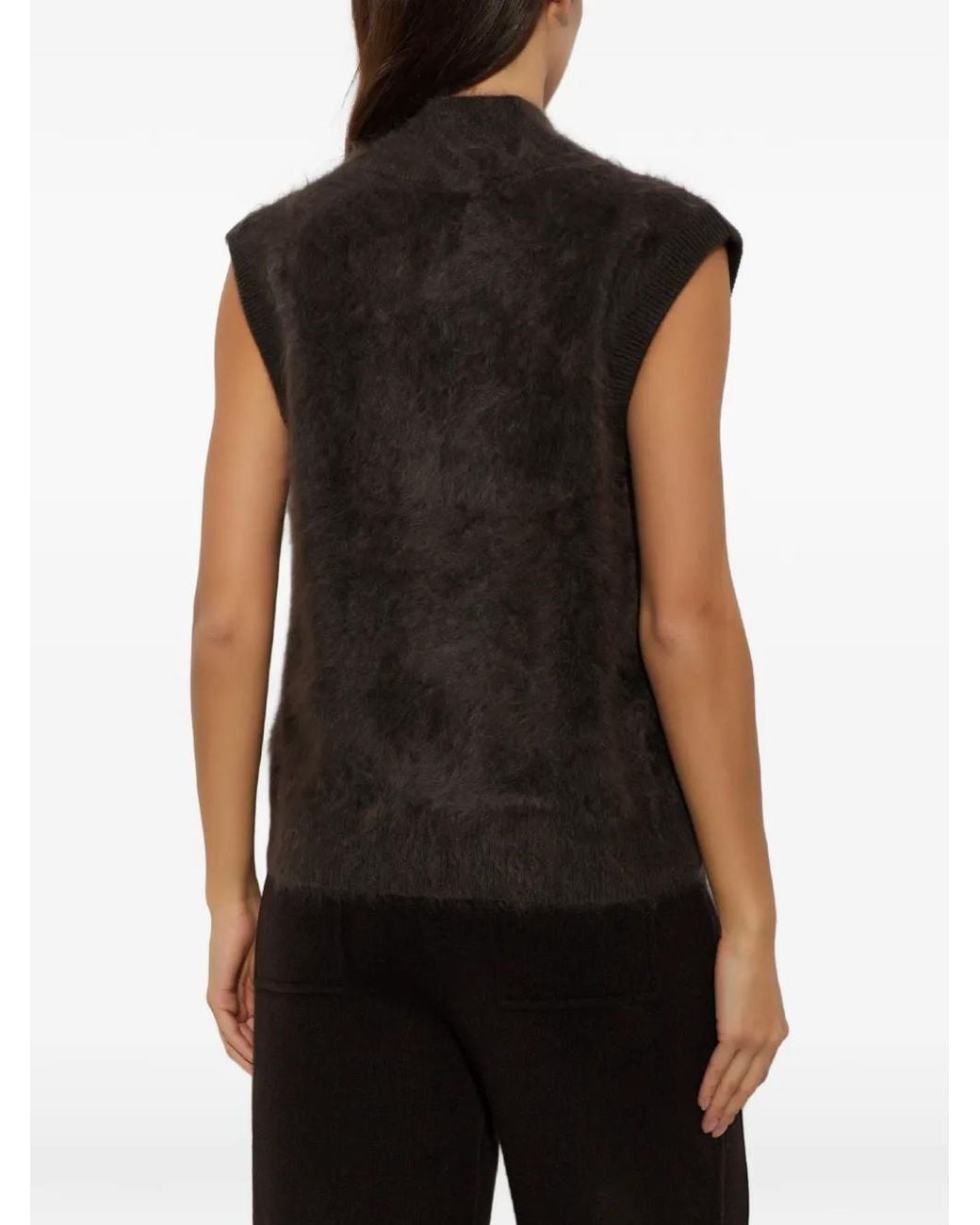 Lisa Yang Black Nolell Brushed Cashmere Top