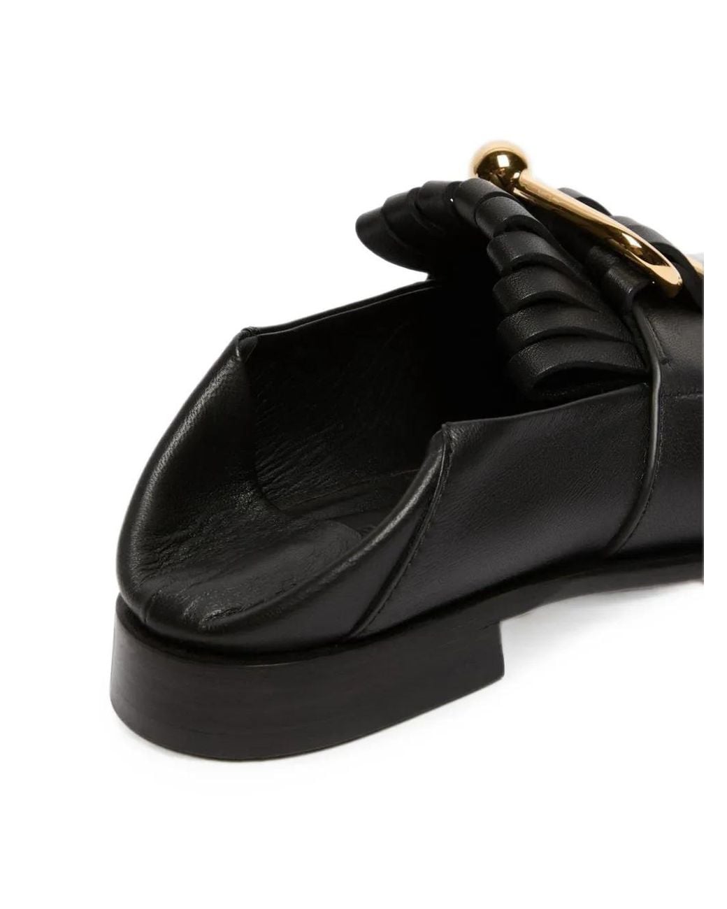 Sportmax Black Fringe-Detail Hardware-Embellished Loafers