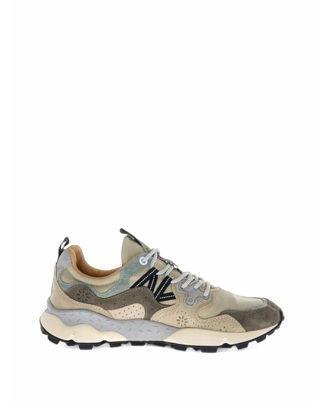 Flower Mountain White Yamano 3 Uni Panelled Lace-Up Sneakers for men