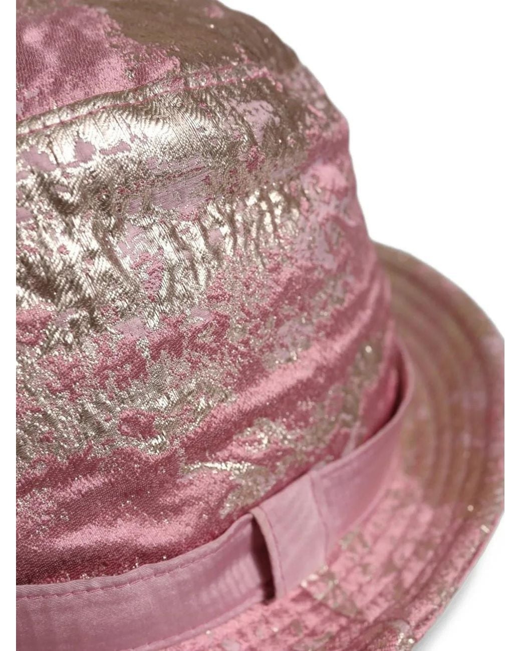 Dolce & Gabbana Metallic Jacquard Bucket Hat in Pink | Lyst UK