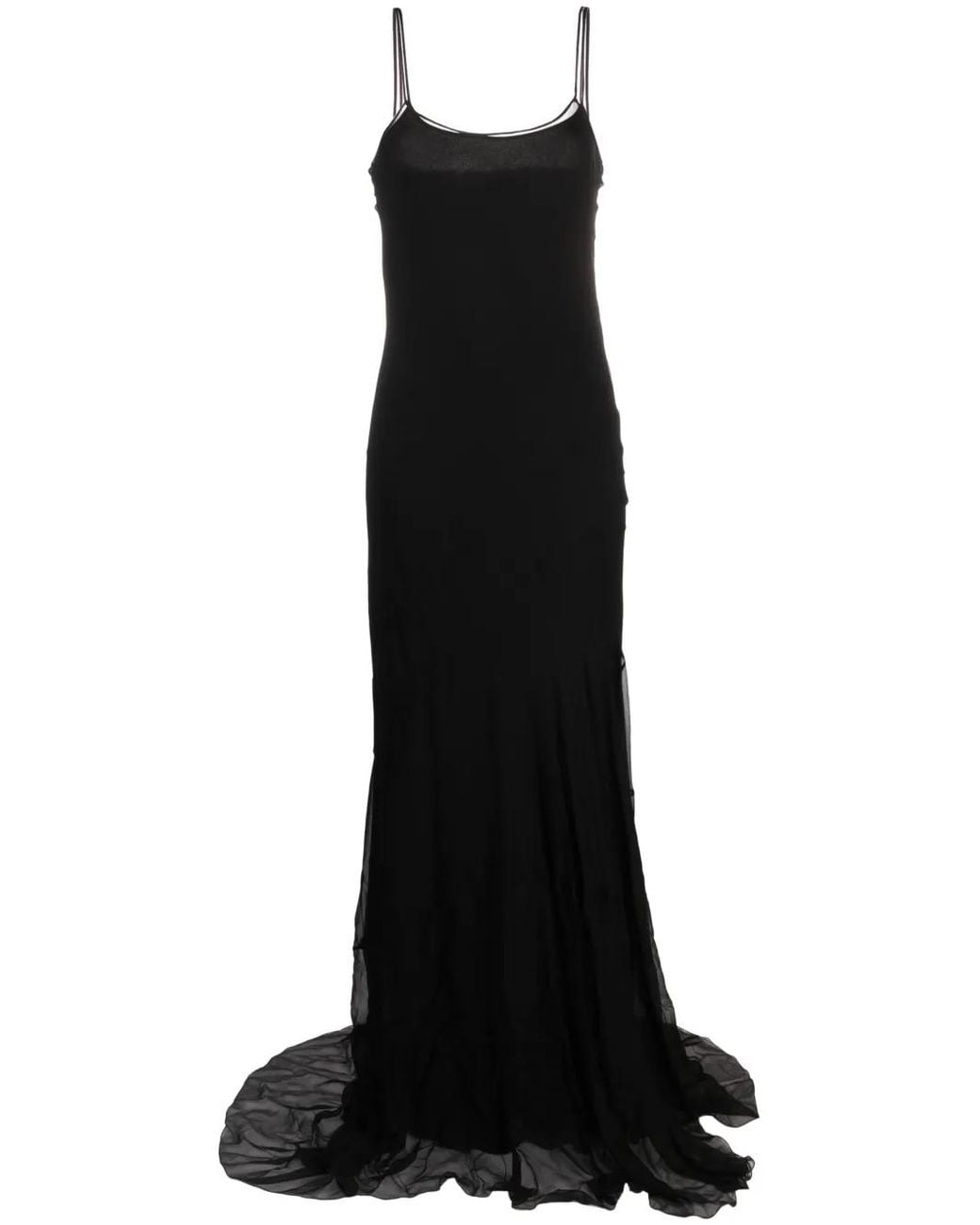 Moschino Black Chiffon Sleeveless Maxi Dress