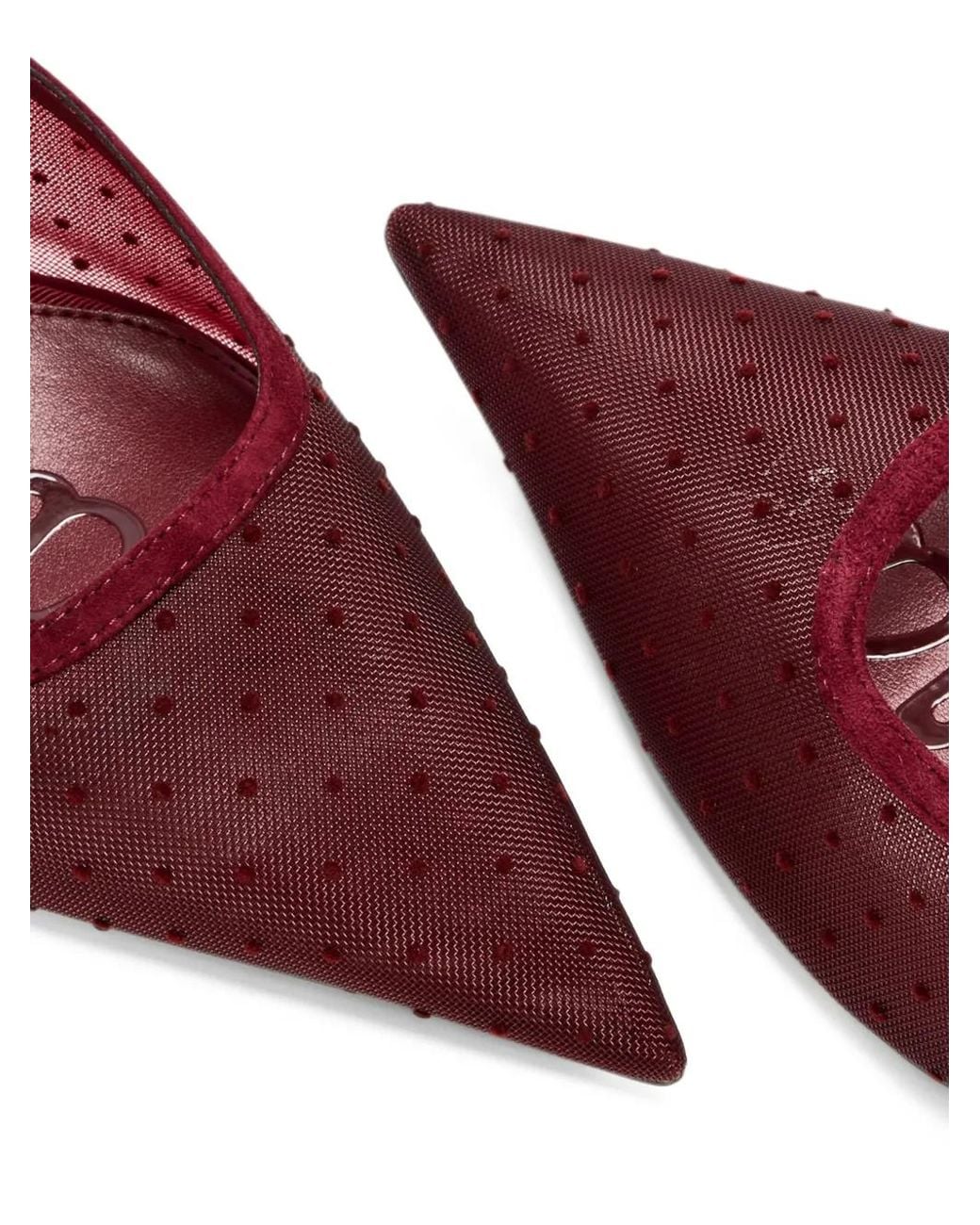 Sam Edelman Pink Margeaux Polka-Dot Mesh Mules