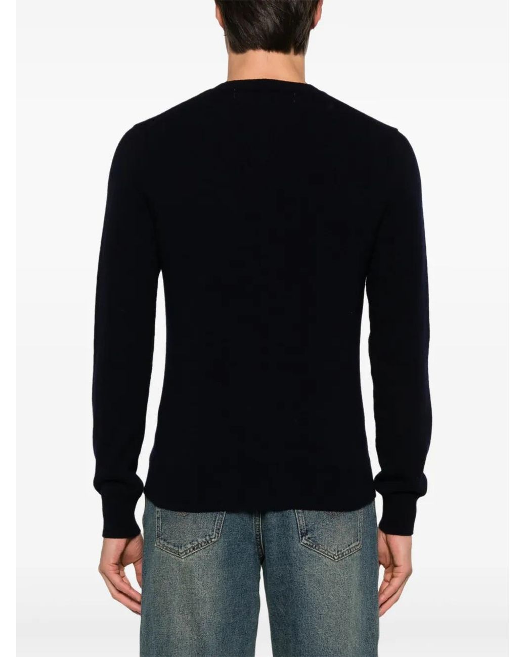 COMME DES GARÇONS PLAY Blue Heart-Embroidered Sweater