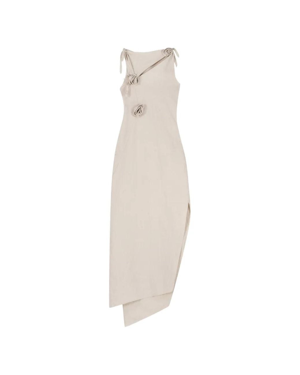 Coperni White Asymmetrical Midi Dress