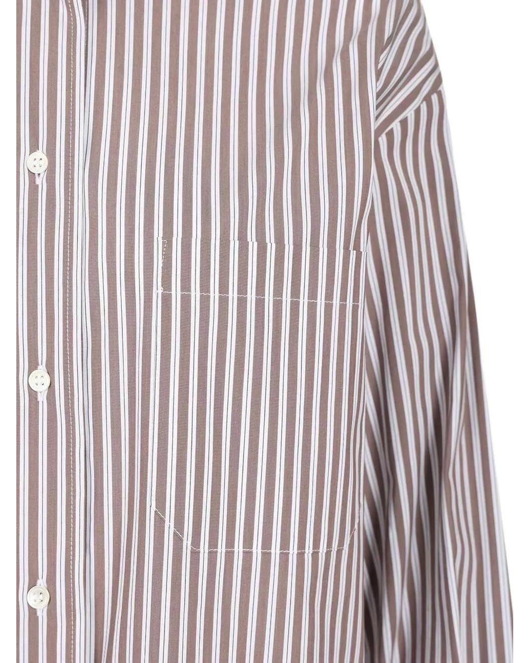 Al Duca D'aosta Gray Chemise Oversize À Rayures