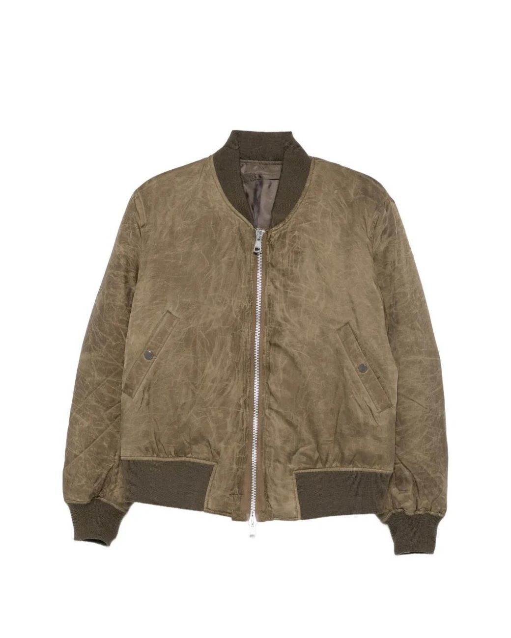 Our Legacy Brown Wax-Dipped Cupro Bomber Jacket for men