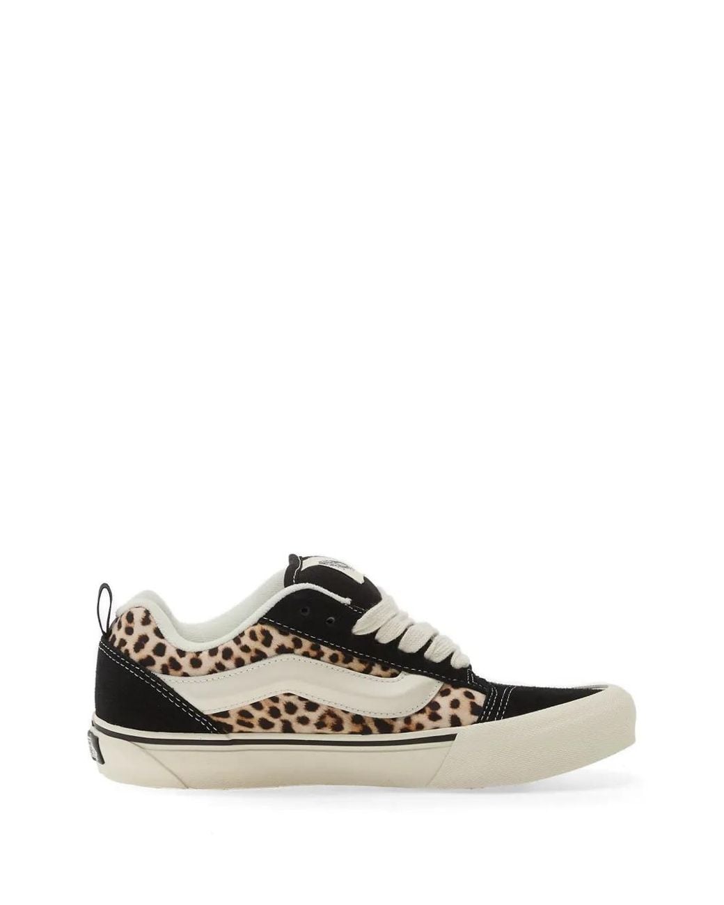 Vans White Knu Skool Leopard-Print Sneakers