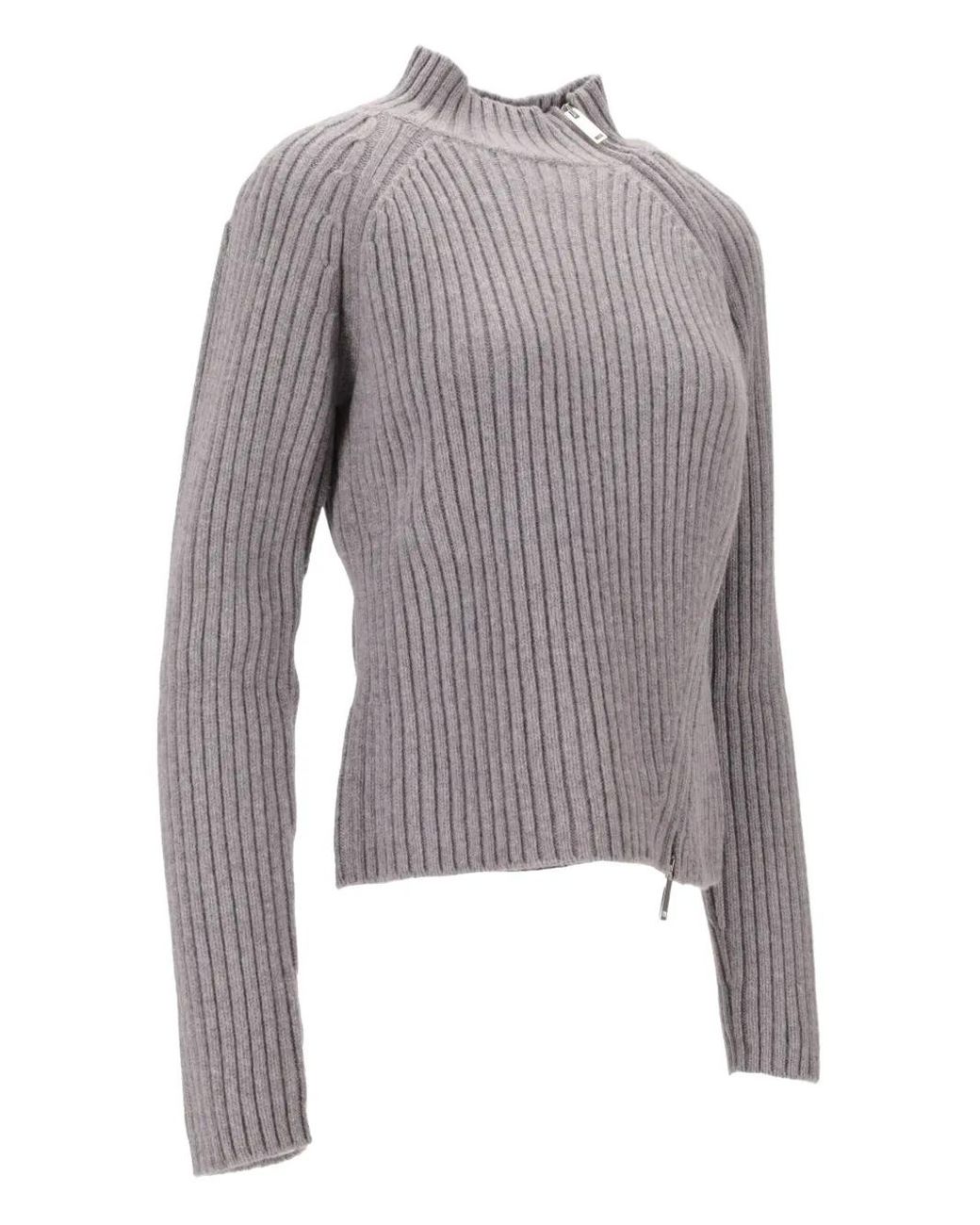 Niccolò Pasqualetti Gray Corazza Zip-Detail Sweater