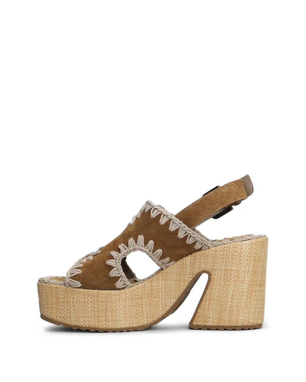Mou Metallic 100Mm Raffia Platform Sandals