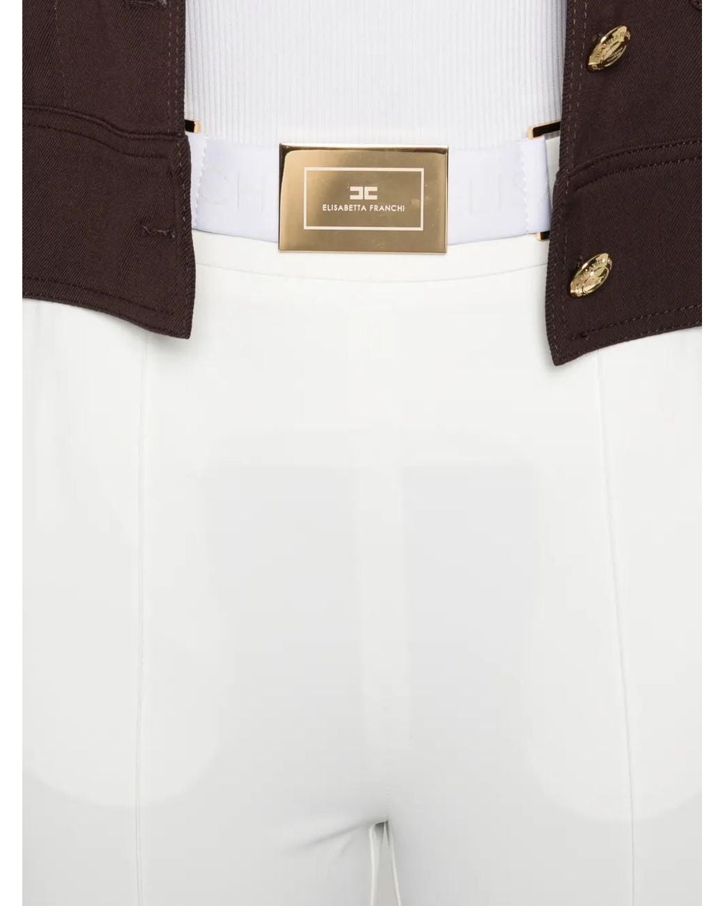 Elisabetta Franchi White Cropped Trousers
