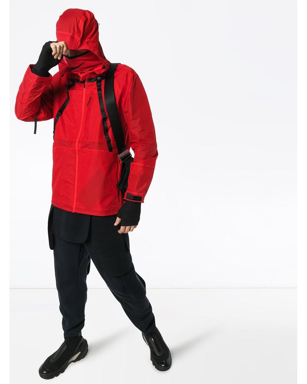 Nike X Mmw Hooded Nylon Jacket in Red for Men | Lyst