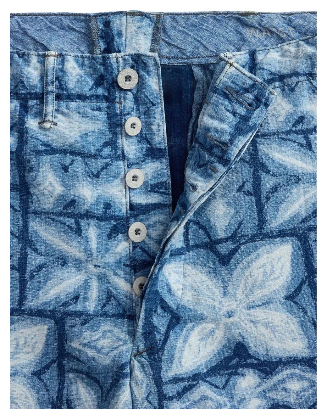 RRL Blue Floral-Print Shorts for men