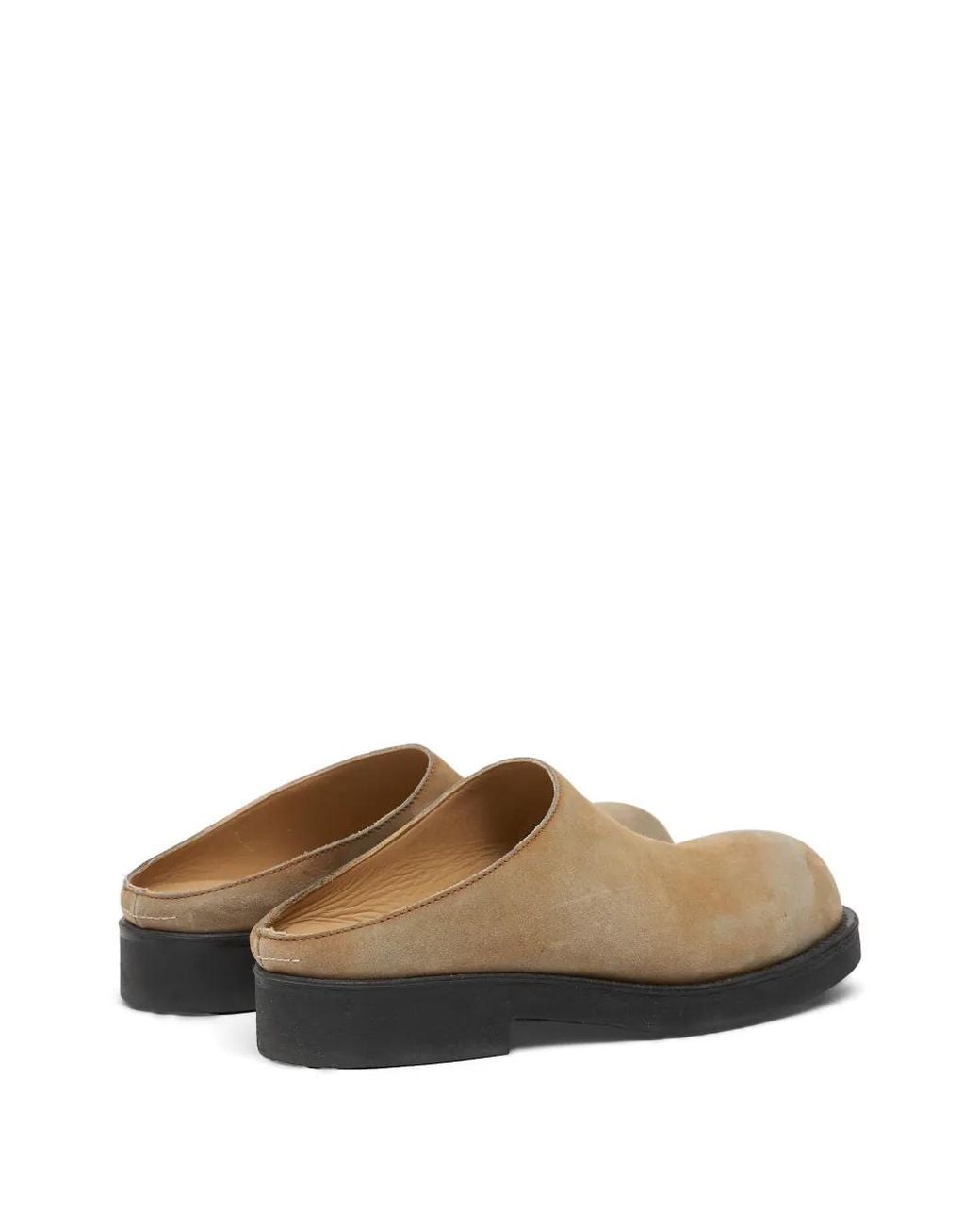 MM6 by Maison Margiela White Biker Washed Suede Mules for men