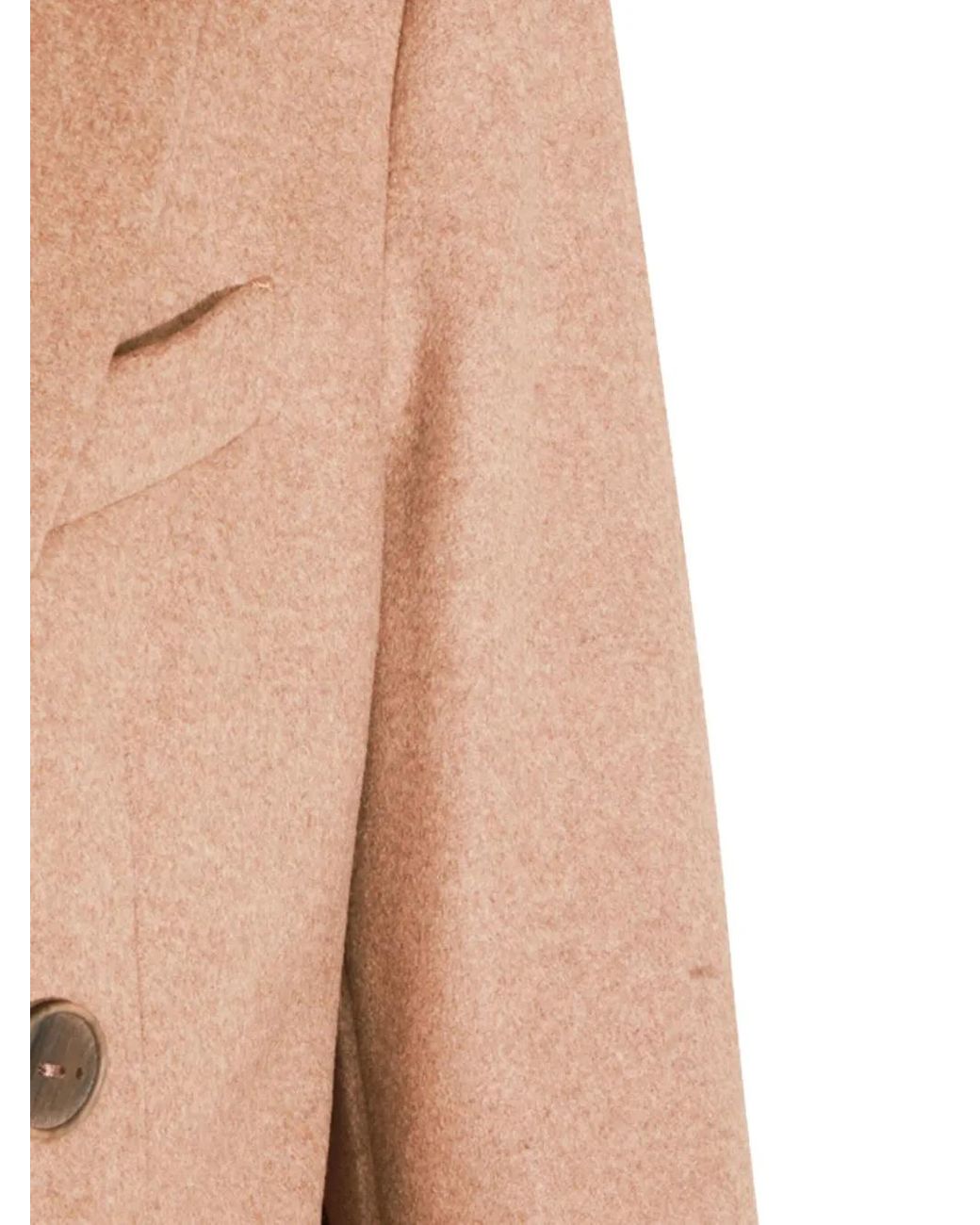 Hevò Natural Double-Breasted Wool Coat for men