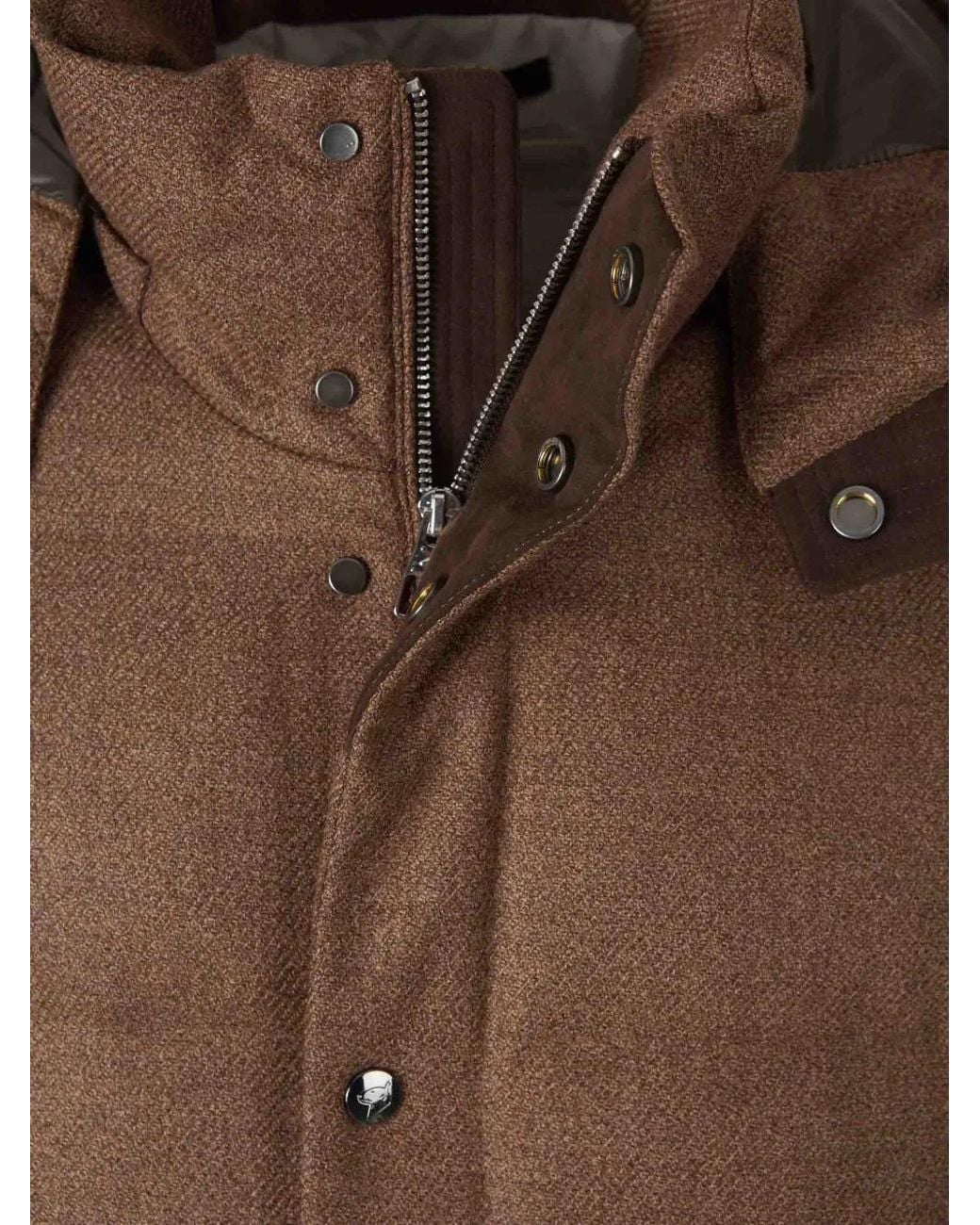 Montecore Brown Quilted Hooded Jacket for men