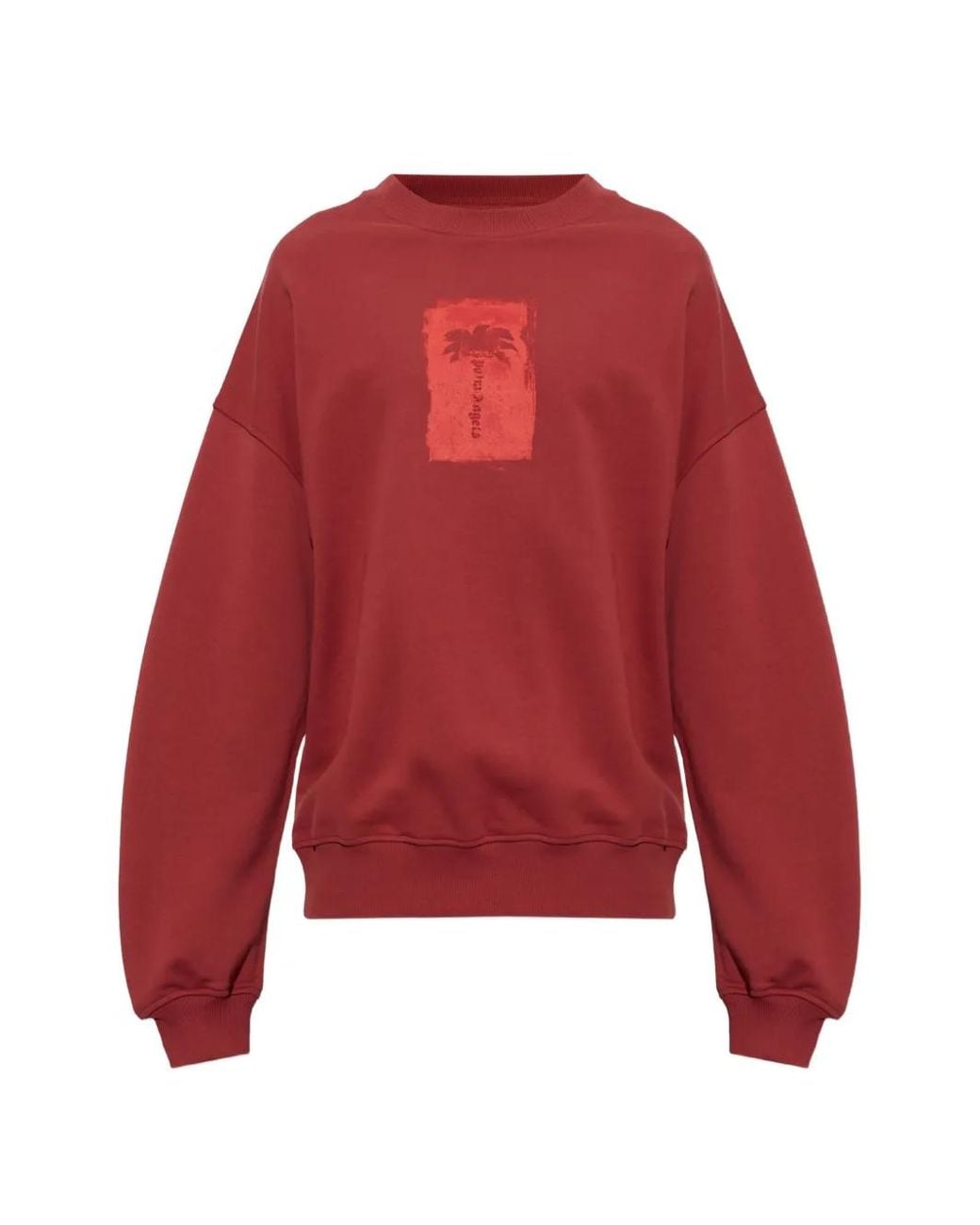 Palm Angels Red Logo-Print Sweatshirt for men