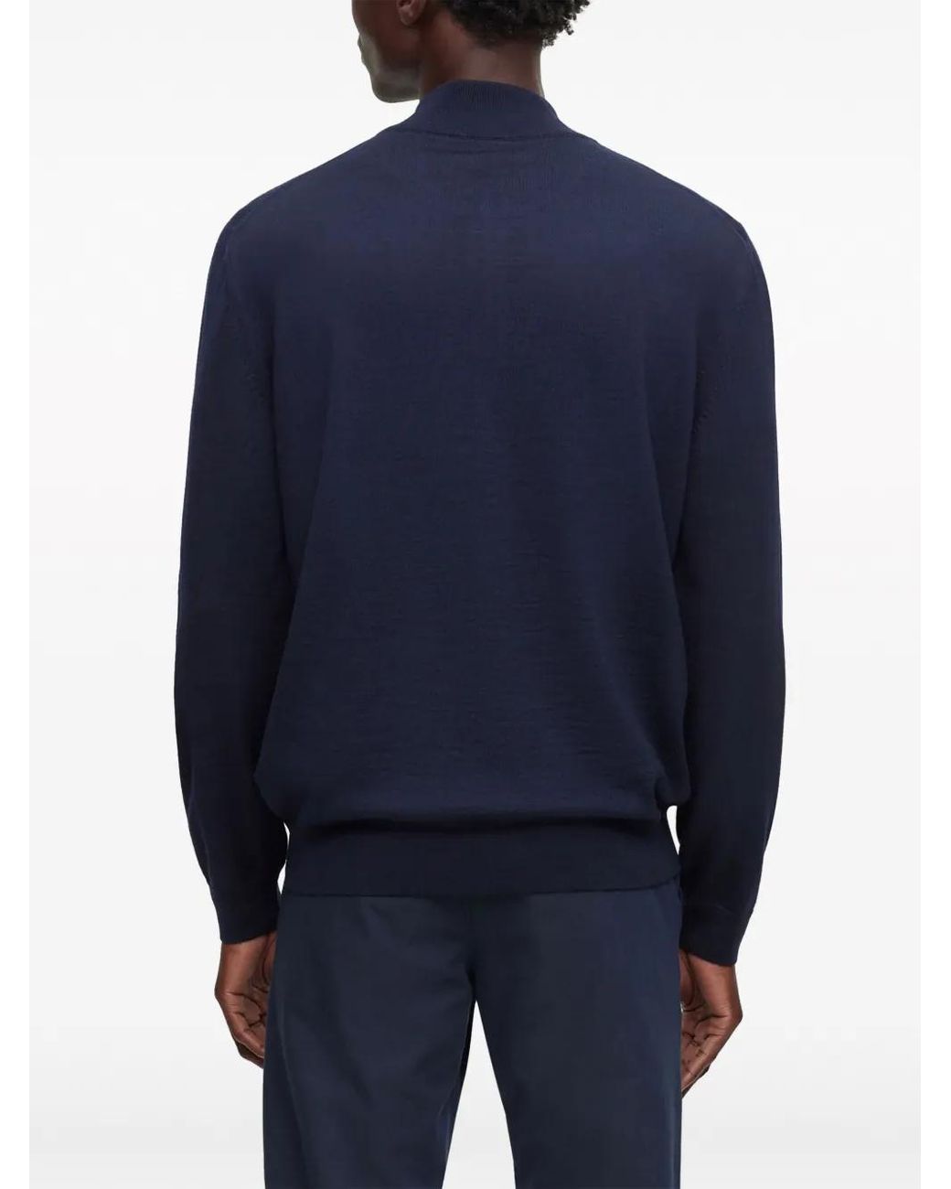 Boss Blue Knitted Cardigan for men