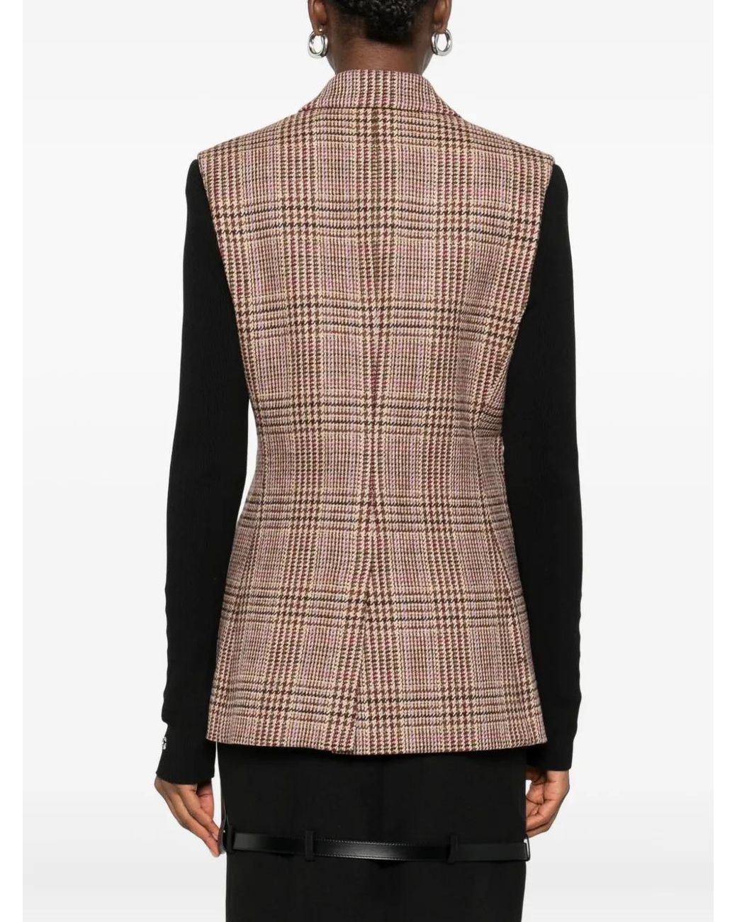 Coperni Brown Jacke Mit Karierten Einsätzen