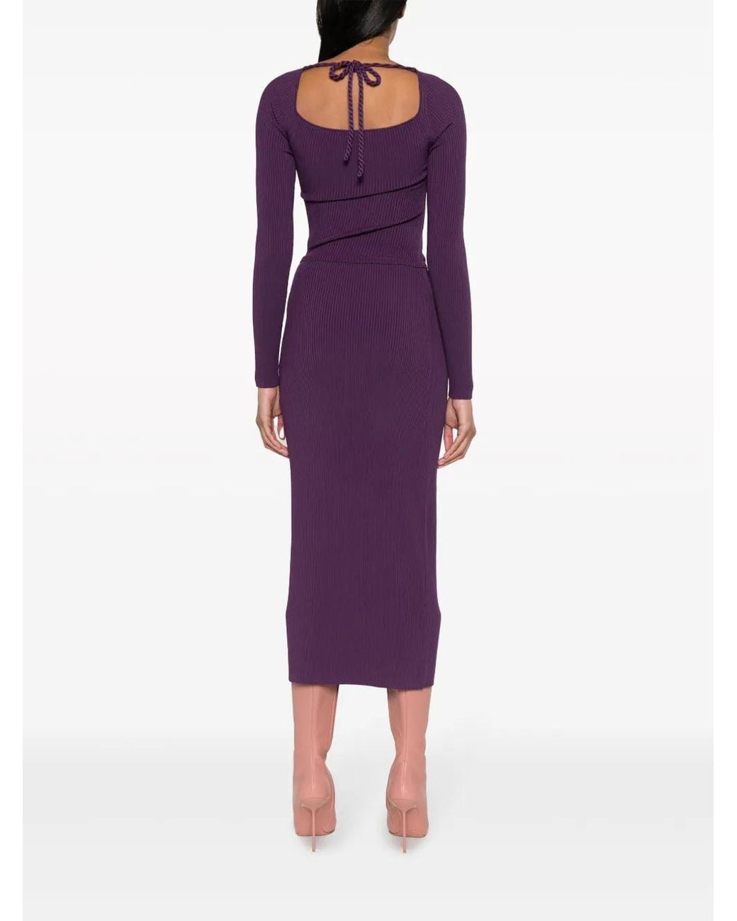 Altuzarra Purple Cut-Out Long-Sleeve Maxi Dress