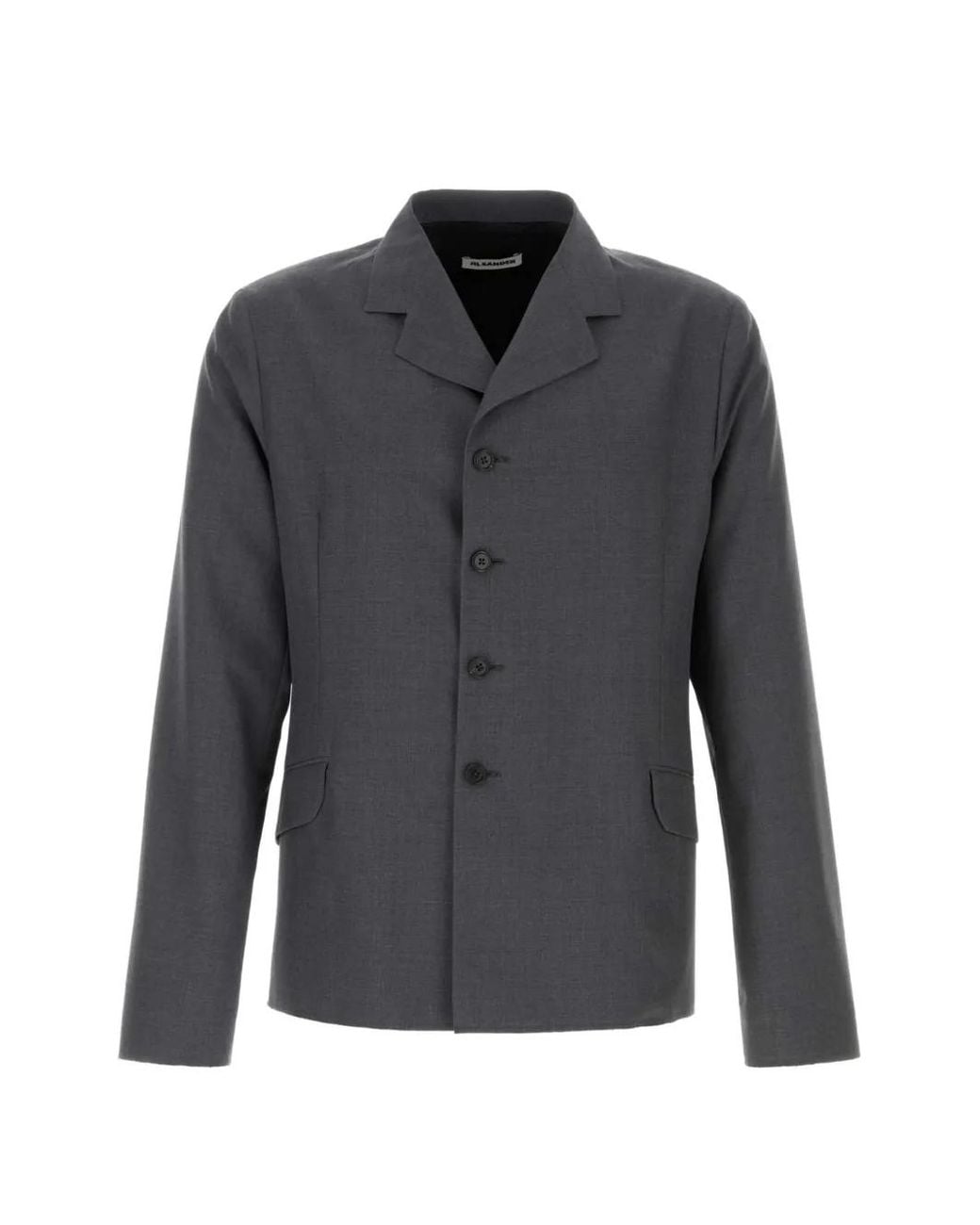 Jil Sander Gray Wool Poplin Jacket for men