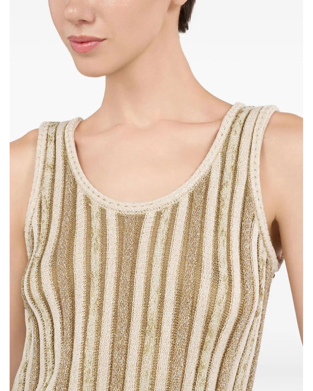 Roberto Cavalli Gestreepte Tanktop in het Natural