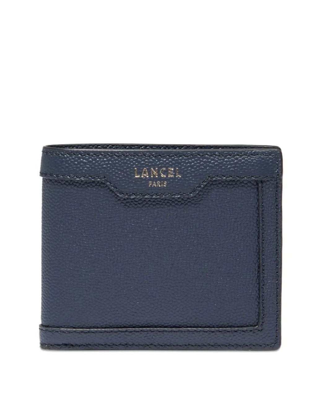 Lancel Blue Compact Leather Wallet for men
