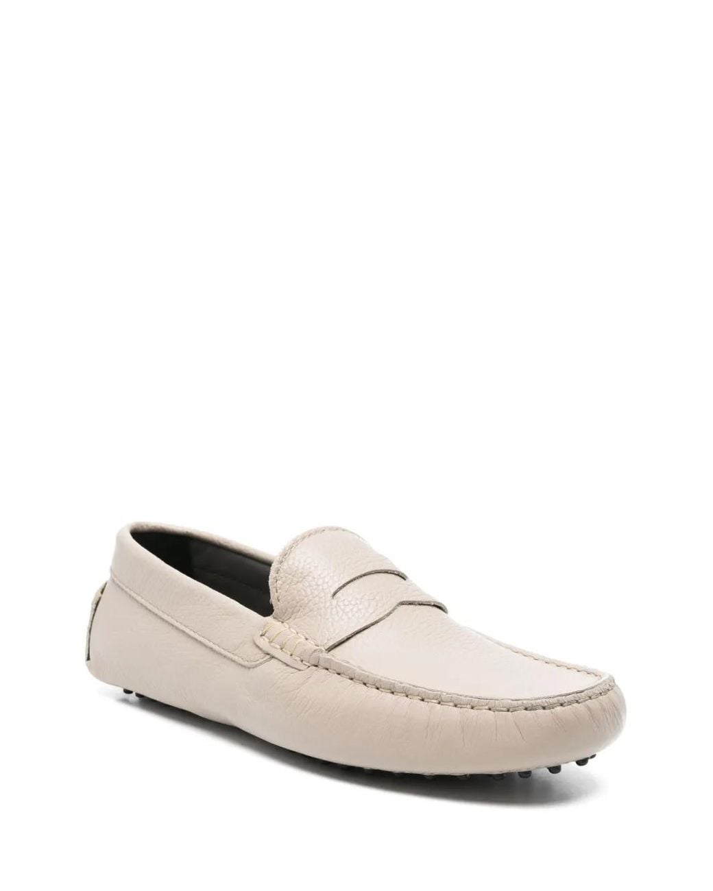 Corneliani White Leather Loafers for men