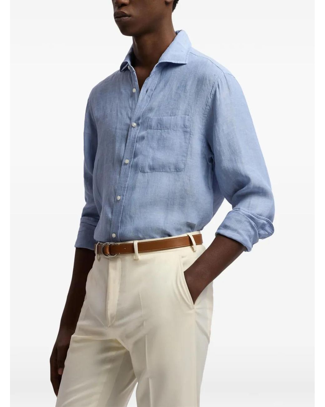 Ralph Lauren Blue Chemise À Poche Poitrine for men