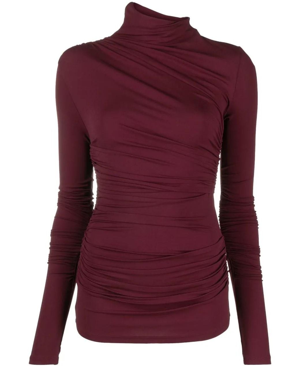 TOVE Purple Leomie Asymmetric Ruched Top