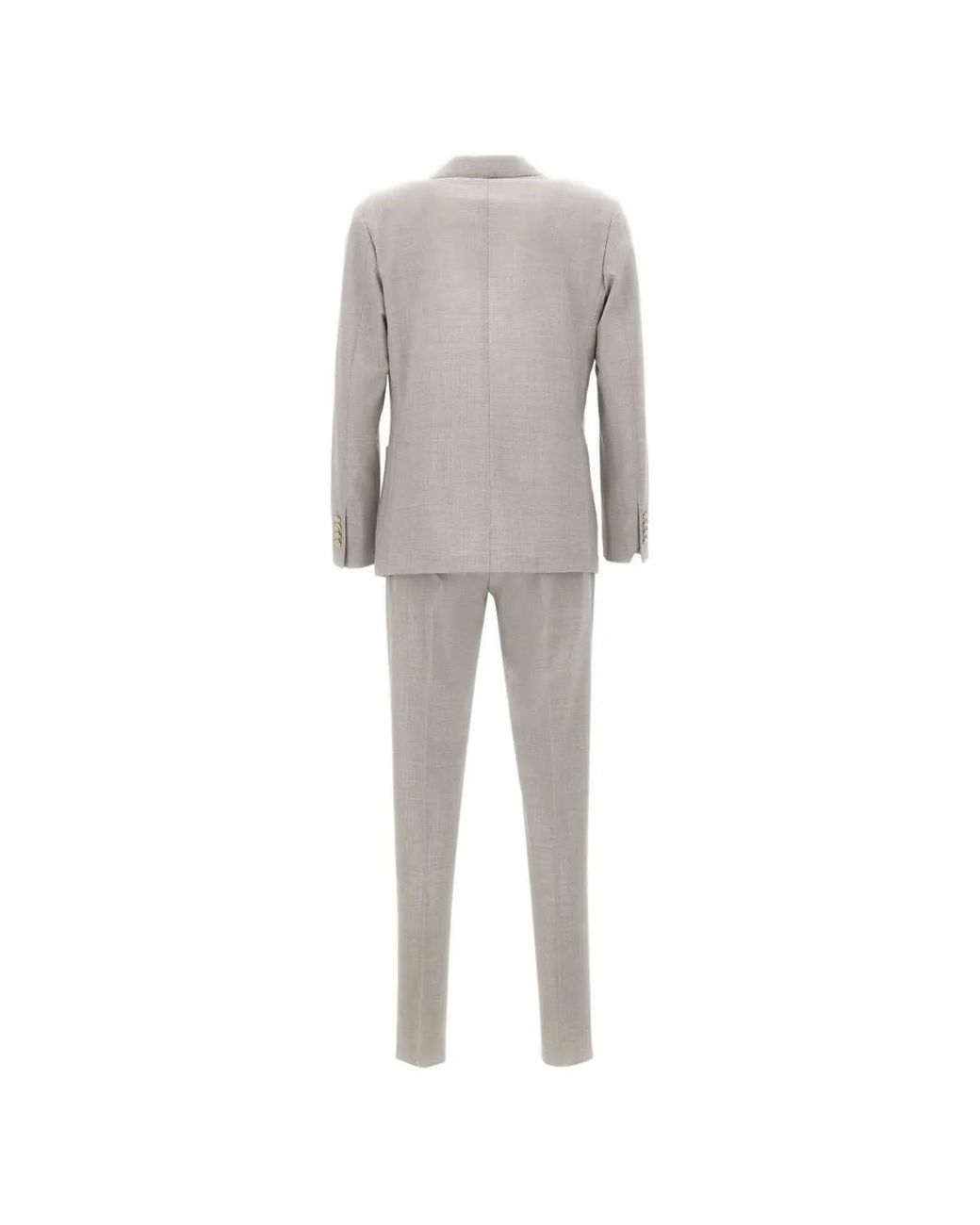 Eleventy Gray Double-Breasted Patch Pocket Suit for men