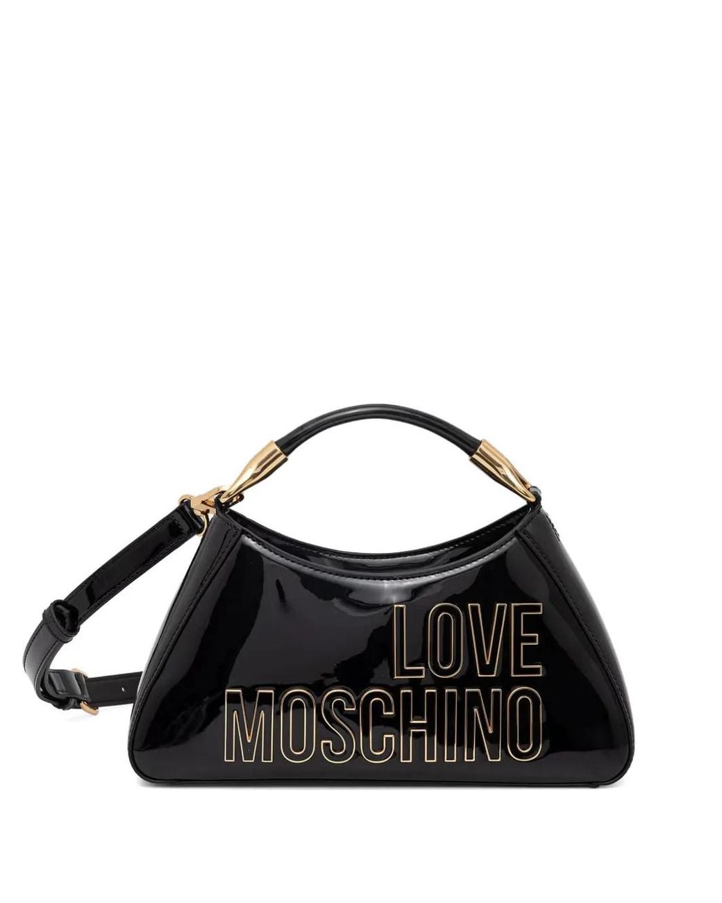 Love Moschino Black Logo-Plaque Tote Bag