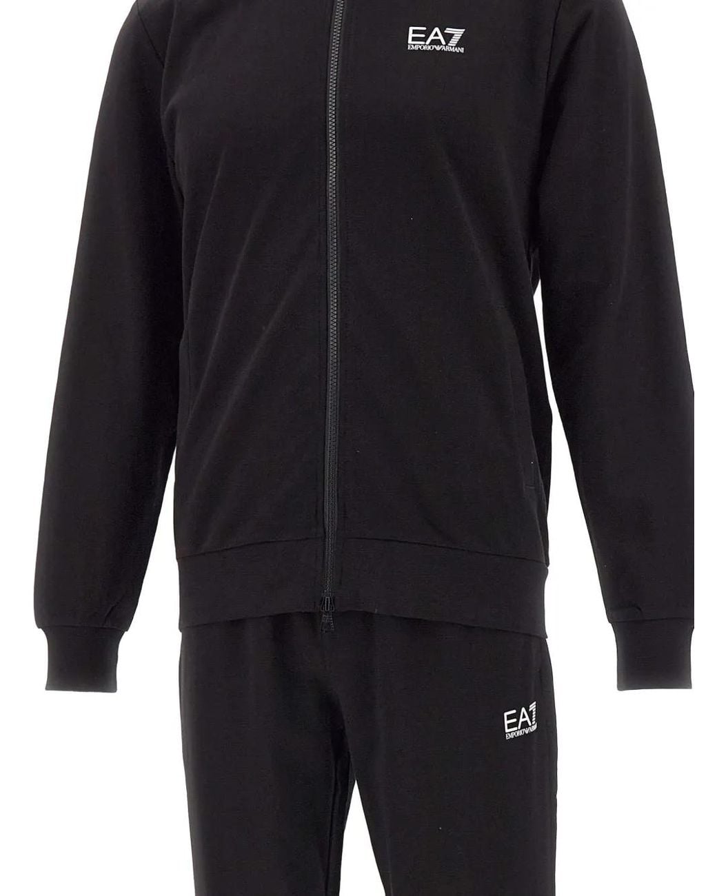 EA7 Blue Core Logo-Print Cotton Tracksuit for men