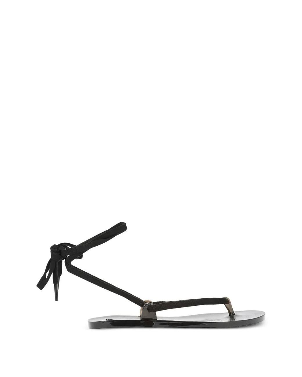 Ancient Greek Sandals White Lace-Up Thong Sandals