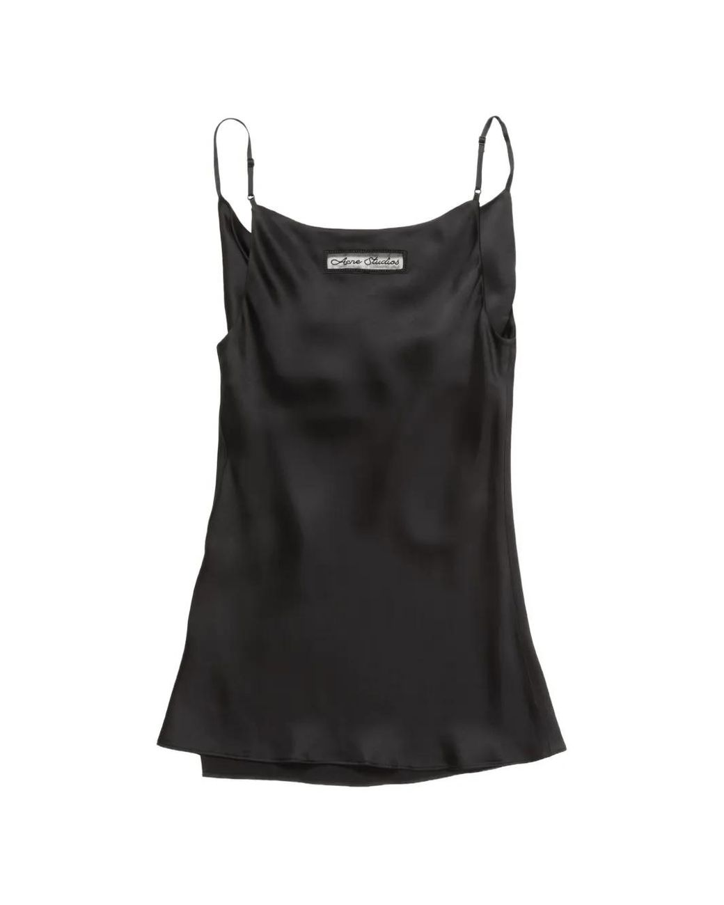 Acne Black Débardeur À Fini Satiné