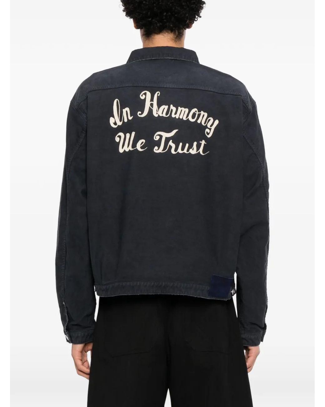 Visvim Black Panelled Denim Jacket for men