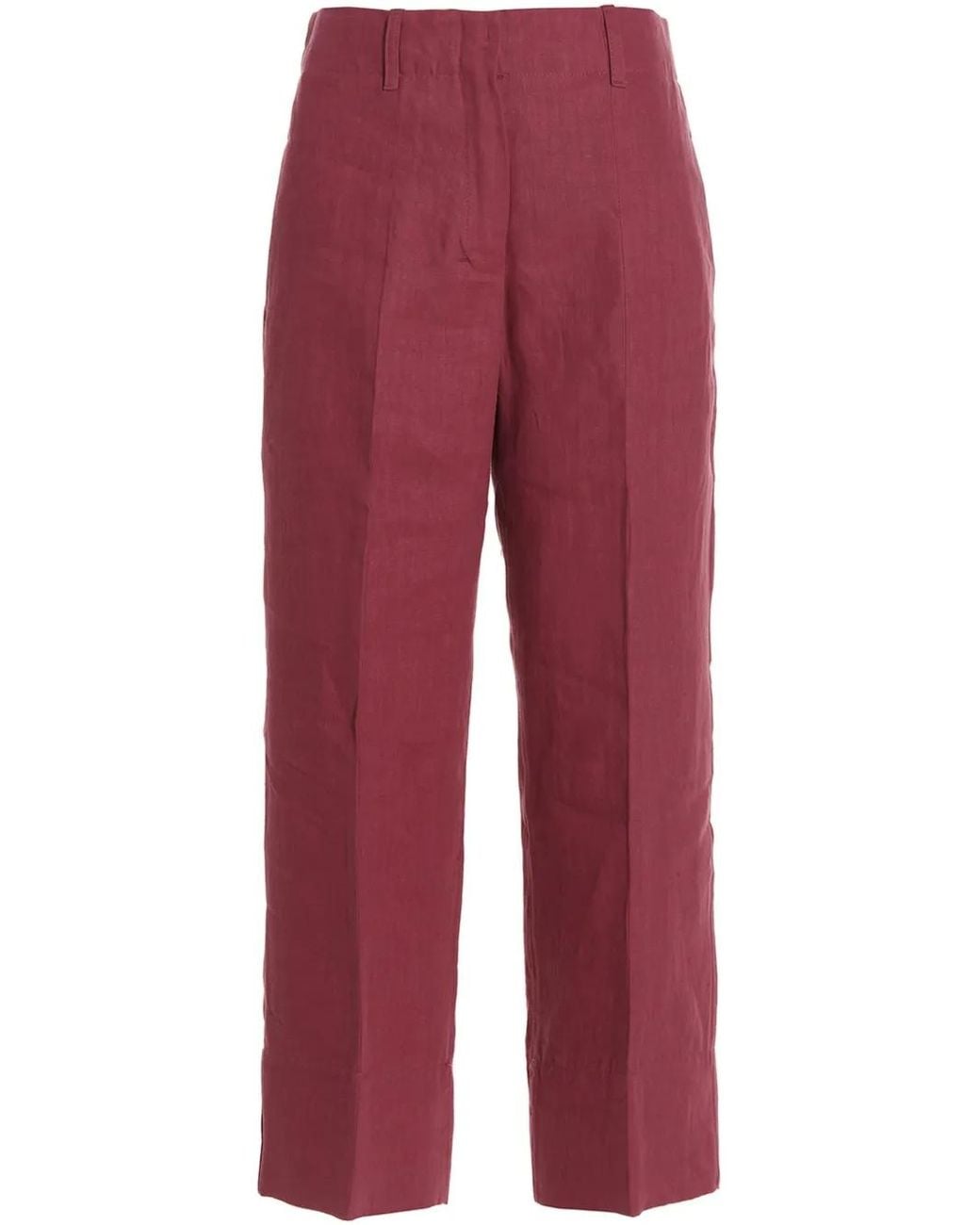 Max Mara Red Rebecca Straight Trousers