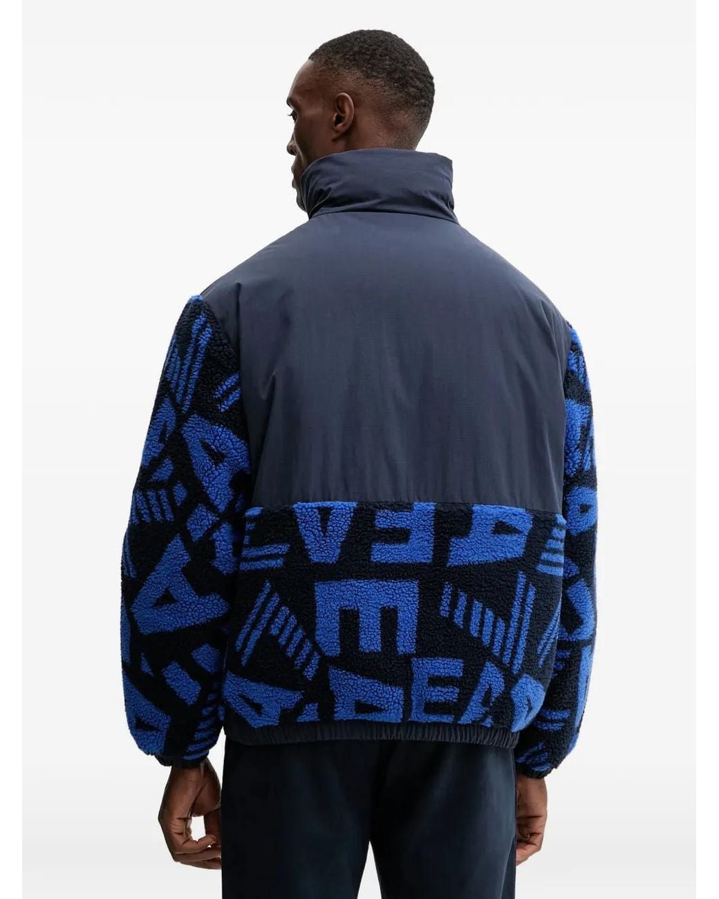 EA7 Blue Logo-Patch Jacket for men