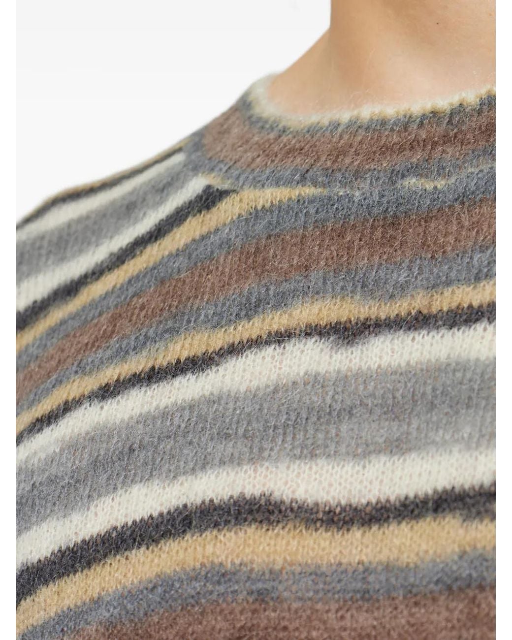 A.P.C. White Sweater With Striped Pattern for men