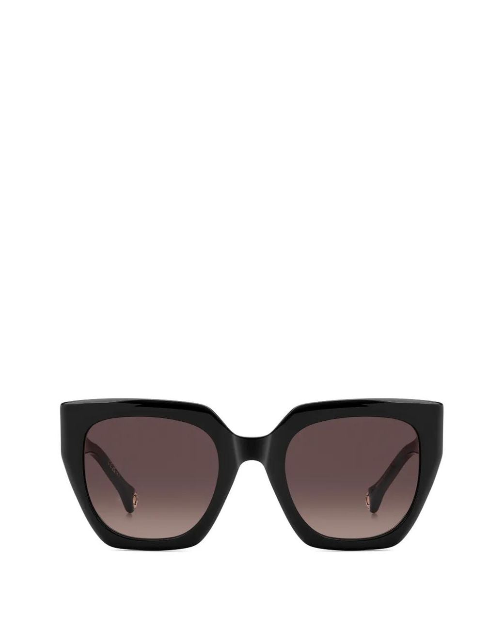 Carolina Herrera Gray Monogram-Plaque Geometric-Frame Sunglasses