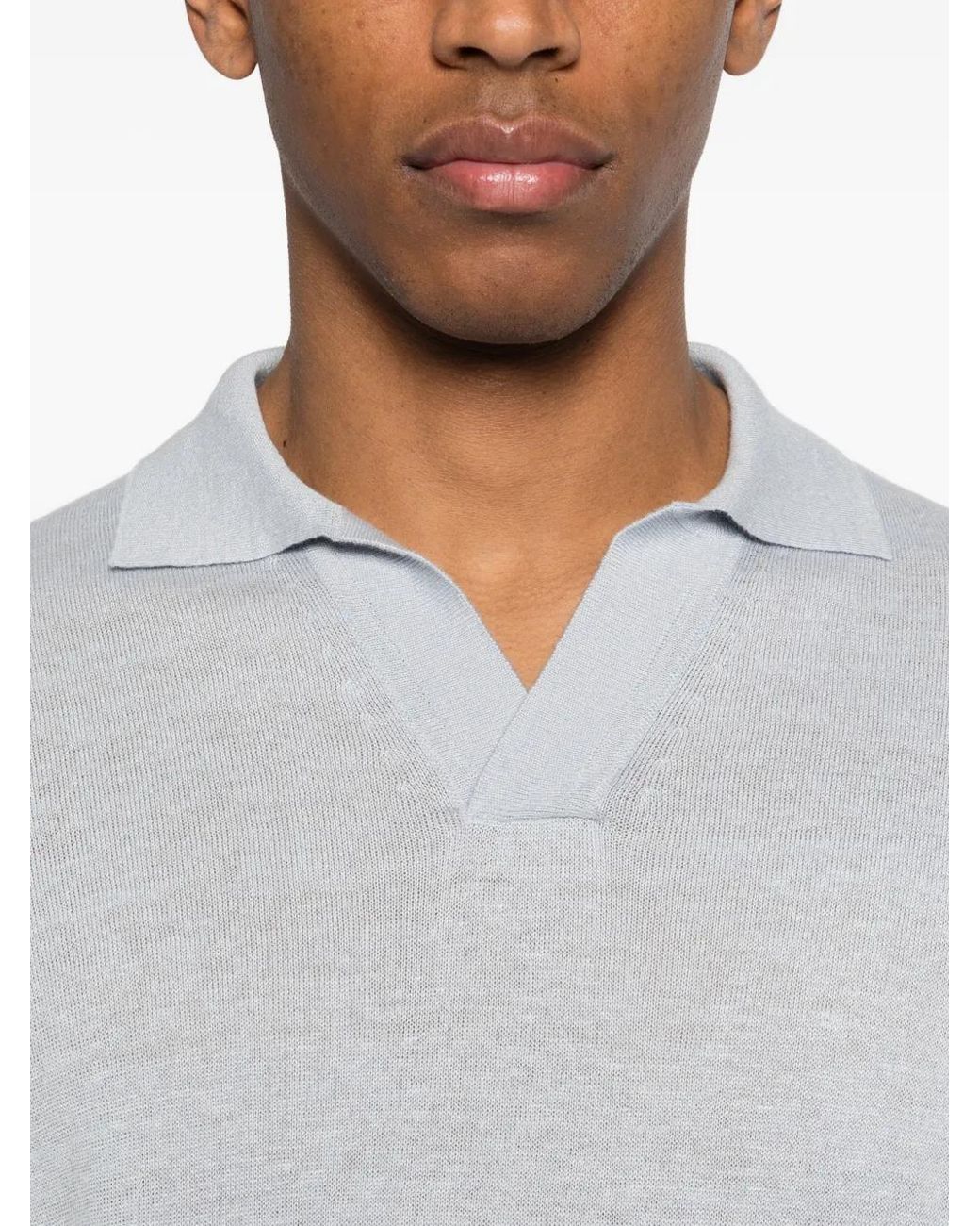 Lardini White T-Shirt À Col V for men