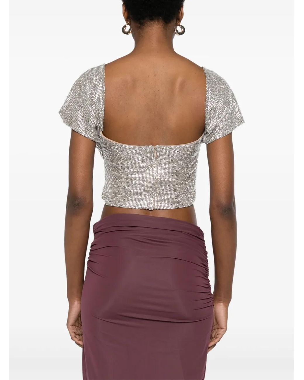 GIUSEPPE DI MORABITO White Crystal-Embellished Top