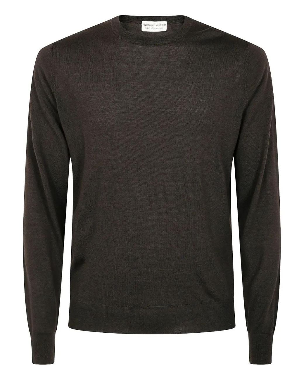 FILIPPO DE LAURENTIIS Black Crew-Neck Jumper for men
