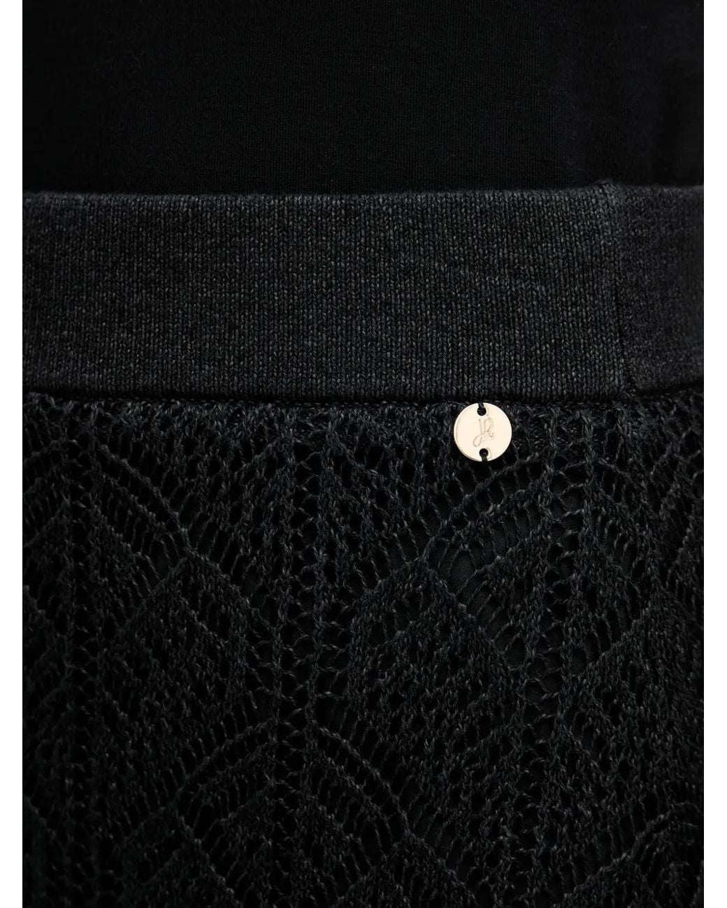 Joseph Ribkoff Black Lace Panel Skirt