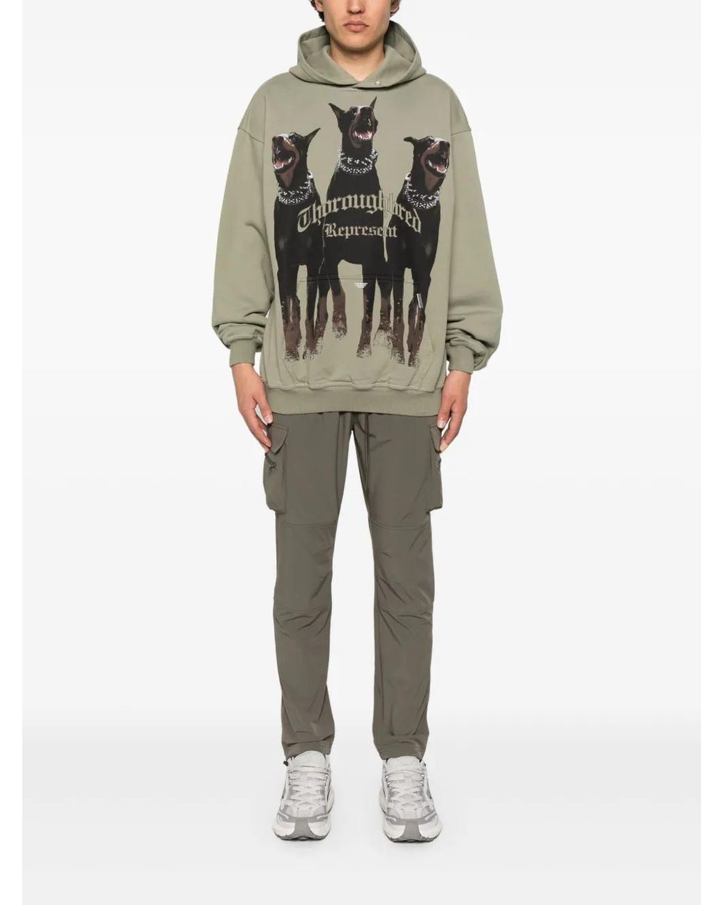 Represent Gray Thoroughbred Hoodie for men